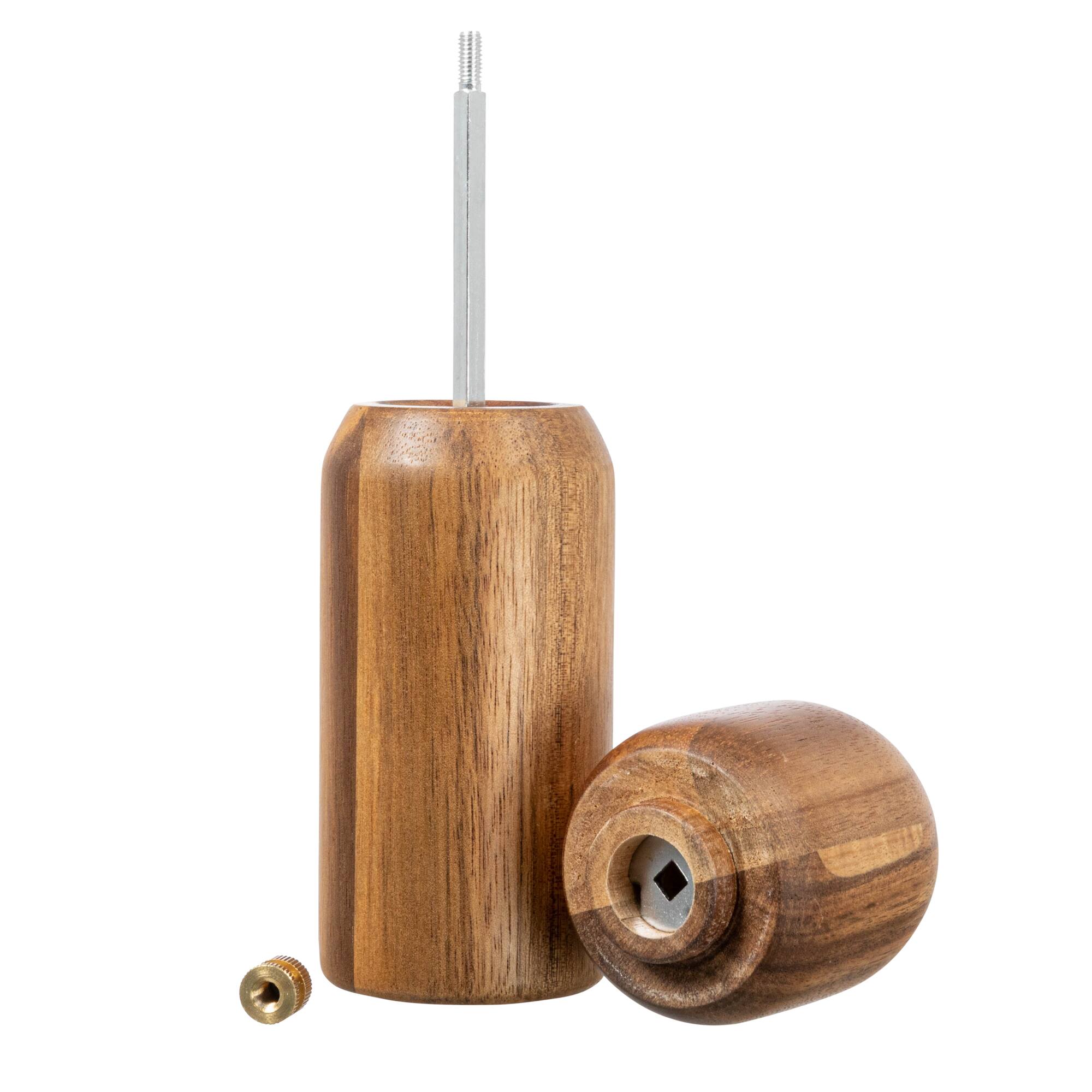 Hello Honey® Walnut Brown Modern Wood Salt and Pepper Mill
